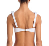Ramy Brook Womens Ruffle Rachel Bikini  Swim Top C02258002 White L