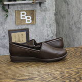 Easy Spirit Arlie Womens Wedge Slip-On Flats SEARLIE3 Dark Brown 11M