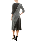 Ny Collection Womens Two Tone Ribbed A-line Dress MHAD0445 Dark / Light Gray M