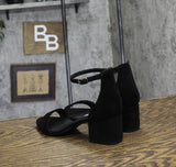 Steve Madden Womens Block Irenee Dress Sandal IRENEE Black Suede 7M