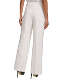 Karl Lagerfeld Womens Mid-Rise Wide-Leg Pull On Pants G44PN33A Soft White 4