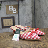 Wild Fable Lysandra Gingham Eyelet Kitten Heel Mules 92611152 Red / White 8.5M