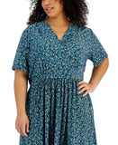 Anne Klein Womens Plus Size Floral-Print Dress 10830346
