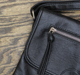 Sam & Hadley Womens Square Flap Adjustable Crossbody Shoulder Bag Black One Size