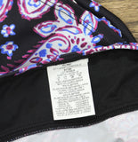 Swim Solutions Crossover Tankini Swim Top Dancing Paisley Black Multi 8