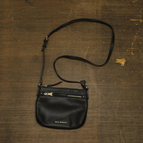 Dana Buchman Faux Leather Adjustable Crossbody Shoulder Purse Black One Size