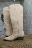 DV Dolce Vita Womens Kit Western Knee High Cowboy Boot Faux Suede Stone Brown 8M