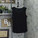 Nina Leonard Womens Stretch Sleeveless Knit Blouse Shirt Tank Top Black L