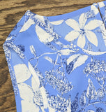 Mario Serrani Womens Floral Pattern Sleeveless Tunic Blouse Top Blue / White M