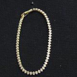 Crystal Marquise Safety Clasp Tennis Bracelet Gold / Clear 7"