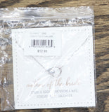 David's Bridal Interlocking Ring Pendant Bridal Necklace Silver Gray 16" + 3"