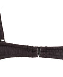 DKNY Womens Textured Molded Balconette Bikini Top Swim DIMTS470 Black L