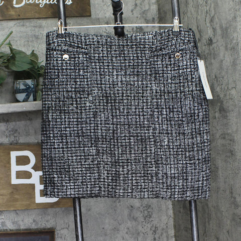 Calvin Klein Womens Tweed Miniskirt Skirt M2JNR343 Black / White 14