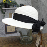 Scala Womens Paper Braid Hat with Dimensional Brim LP149 White
