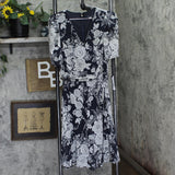 Tommy Hilfiger Floral-Print Chiffon Fit & Flare Dress Sky Captain Blue / Ivory 6