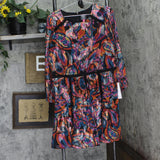 Vince Camuto Womens Novelty Metallic Chiffon Fit & Flare Dress Red Multi 16