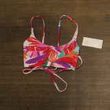 Raisins Juniors Tropical-Print Tie-Back Bikini Top L711469 Red Multi XS
