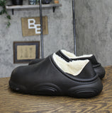 Foamwalk Mens EVA Faux Fur Lined Clogs 167cf8d2e8699f Black 10