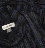 Calvin Klein Womens Checkered Shimmering Tiered A-Line Midi Dress Indigo Blue 8