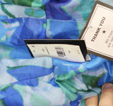 Taylor Womens Twisted Halter Printed Gown Dress 9185S Sapphire Blue 14