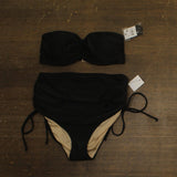 A Pea In The Pod High Waisted 2-Piece Maternity Bikini Bottom Top Set Black XS