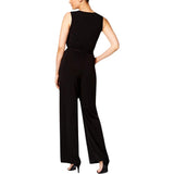 Ny Collection Womens Petite Sleeveless Tie Jumpsuit YQIU0004 Black PM