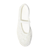 Universal Thread Womens Celia Floral Lace Mary Jane Espadrille Flats White 6.5M