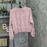 Universal Thread Womens Leisure Studio Velour Pullover Sweatshirt Mauve Pink M