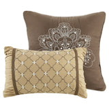Madison Park Reversible Quilted 3-Piece Bedspread Set Brown / Gold Queen