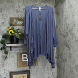 24seven Comfort Apparel Plus Size Elbow Length Sleeve Open Cardigan P020303