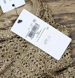 GUESS Sleeveless Keyhole Sequin Crochet Bodycon Dress Wet Sand Brown XL