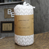 Ienjoy Home Microfiber 4-Piece Sheet Set Puffed Chevron Light Gray Queen