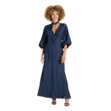 A New Day Womens Tie Neck Maxi Dress 94441338 Navy Blue L