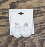 Daisy Fuentes Statement Geometric Brushed Disc Drop Earrings Silver Gray 1.5"