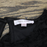 Teddi Rose Womens Lacy Lined Keyhole Top 1753860 Black 2XL