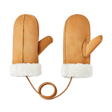 Universal Thread Womens Cozy Alpine Faux Suede and Fur Mittens Light Brown