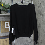 Black Tape Womens Textured Knit Stretchy Raglan-Sleeve Sweater 1927002 M Black S