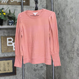 Lc Lauren Conrad Women's Knit Mini Waffle Knit Lounge Top Pink Sheraton M