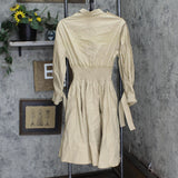 Maje Womens Button Up Ralix Tie-Cuff Shirt Dress E18RALIX Beige Brown 2