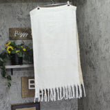 Steve Madden Fringe Two-Tone Oversized Rectangle Scarf SMA-5126 Brown / White