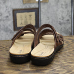 Clarks Women's Collection Laurieann Bella Flat Sandals Dark Tan Brown 8M