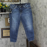 Silver Jeans Co. Plus Size Suki Mid Rise Skinny Cropped Jeans Indigo Blue 18W