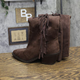 Universal Thread Patsy Tall Fringe Western Boots 94463421 Chocolate Brown 6M