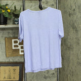 Vintage America Womens Ribbed Short Sleeve T-Shirt Tee 1758411 Blue XL