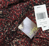 Taylor Petite Sheer Long-Sleeve Chiffon Smocked Waist Dress Red Crimson Multi 8P