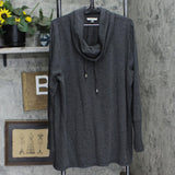 Cable & Gauge Studio Plus Size High Neck French Terry Lined Sweater Gray 2X
