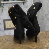A New Day Studded Faux Suede Mid-Calf Boots 94568948 Jet Black / Gold 11M