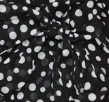 Tommy Hilfiger Chiffon Polka-Dot Sheer Short Sleeved Midi Dress Black / Cream 12