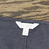 LC Lauren Conrad Womens Square Neck Short Sleeve Shirt Top Shiny Dark Blue M