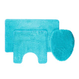 Popular 3-Piece Florence Bathroom Bath Rug Set 86459351 Turquoise Blue One Size